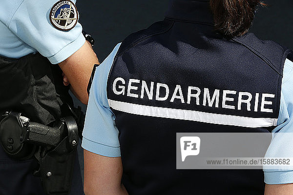 Nationale Gendarmerie. Nahaufnahme. Frankreich.