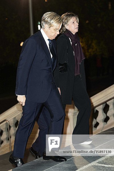 Simoneta Gomez-Acebo James Ostos Michael Smith attends Placido Arango’s Mass Funeral at Los Jeronimos church on March 4 2020 in Madrid Spain