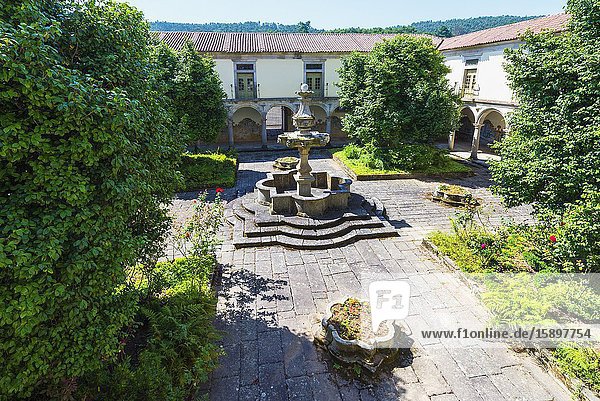 St. Martin of Tibaes Monastery, Cemetery Cloister and fountain, Braga, Minho, Portugal.