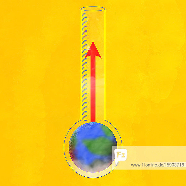 Steigende Temperatur im Globalthermometer