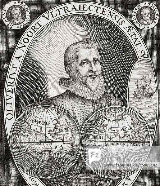 Olivier van Noort 1558-1627. Dutch merchant captain and the first Dutchman to circumnavigate the world.