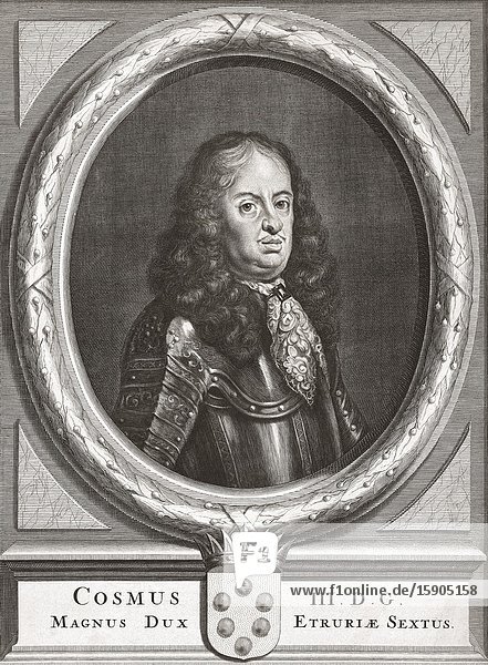 Cosimo III de' Medici  1642-1723. 6th Medici Grand Duke of Tuscany.