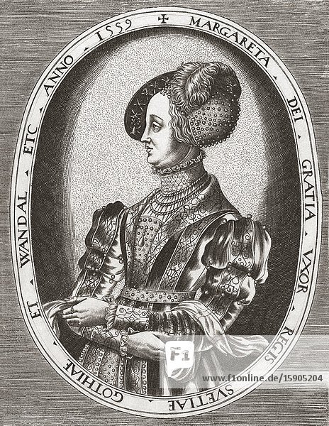Margaret Leijonhufvud 1516-1551. Queen of Sweden from 1536 to 1551 as wife of King Gustav I.