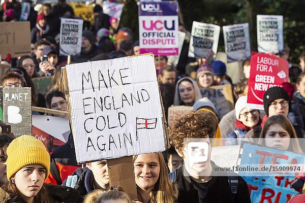 Newcastle upon Tyne England. UK. 29th November 2019. Climate change protest in Newcastle upon Tyne.