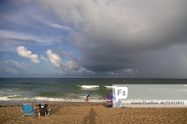 Storm in the beach  Miami  Florida  USA..