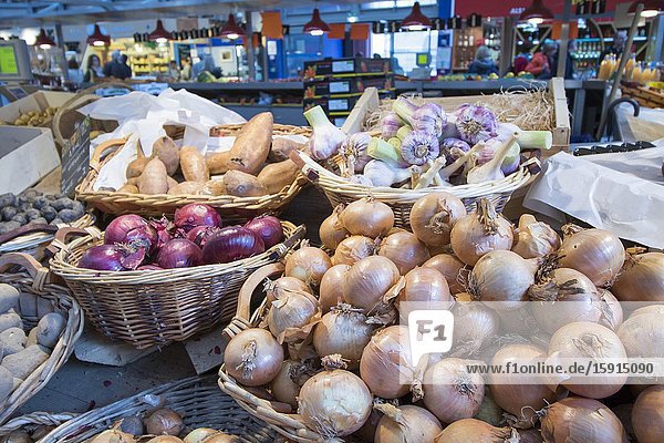 Inside views of the Market Hall in the old town part of Colmar on May 14 2016. Colmar is a city in region Alsace in France.