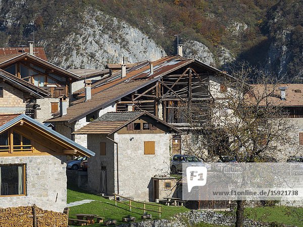 Medieval village Iron in the Dolomiti di Brenta  part of UNESCO world heritage Dolomites. Europe  Italy  Trentino.