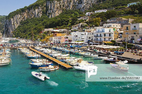 Marina Grande Capri Island Campania region Tyrrhenian Sea Italy Europe.