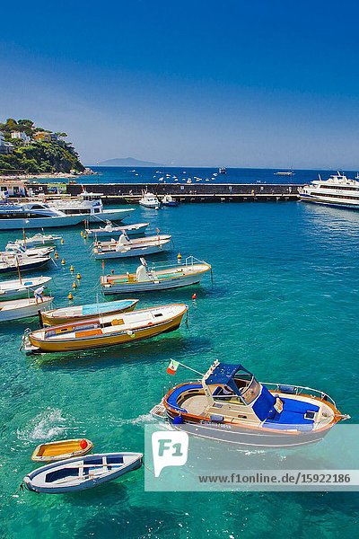 Marina Grande Capri Island Campania region Tyrrhenian Sea Italy Europe.