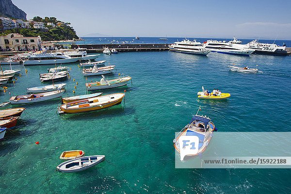Marina Grande Capri Island Campania region Tyrrhenian Sea Italy Europe.