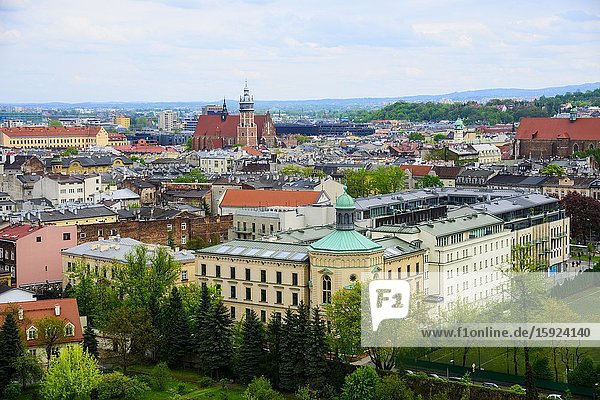 View of Krakow from Royal Cathedral St. Stanislaus Wawel Castle Krakow Poland King Casimir EU Europe UNESCO.