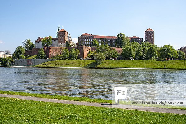 Royal Cathedral St. Stanislaus Wawel Castle on Vistula River Krakow Poland King Casimir EU Europe UNESCO.