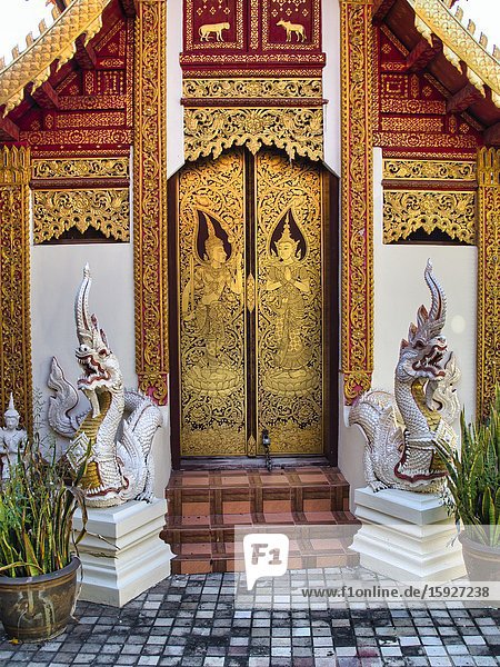 Entrance to Wat Muen Ngen Kong Chiang Mai Thailand.