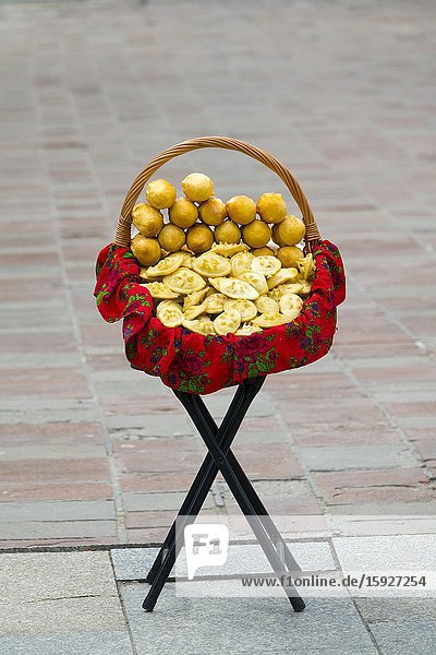Oscypki smoked goat cheese for sale Krakow Poland Europe EU Slovak Tatra Mountains.