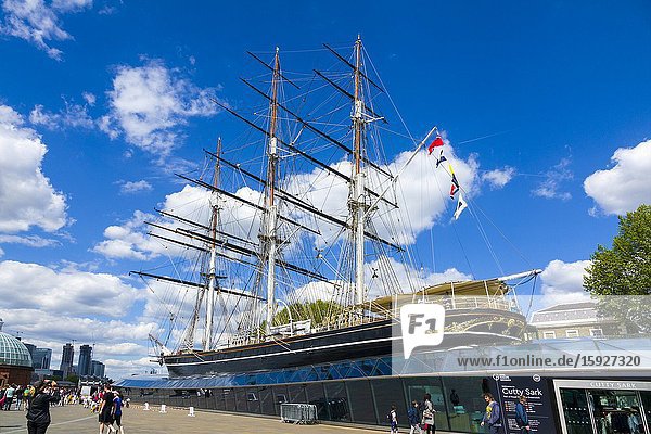 Cutty Sark Tea Ship Greenwich England Prime Meridian Zero Longitude Hemispheres London UK Europe EU.