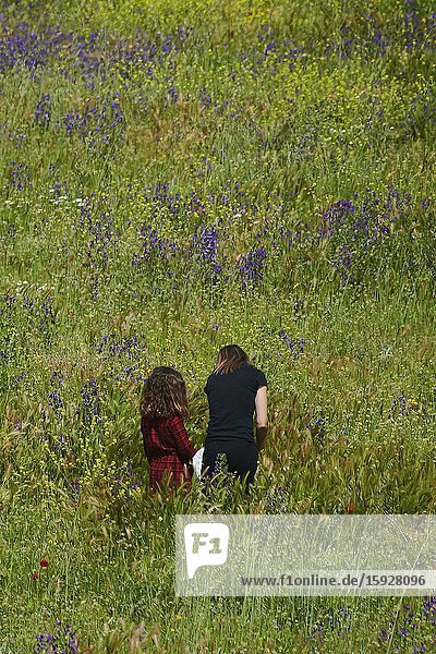 Children play with their parents in the field after 45 days at home without being able to leave as a measure of confinement for the Covid-19 on April 26 2020 in Madrid Spain.Children in Spain which has had one of the stricter lockdowns in Europe are now allowed to leave their homes for up to an hour per day. The country has had more than 220 000 confirmed cases of COVID-19 and over 20 000 reported deaths although the rate has declined after weeks of quarantine measures