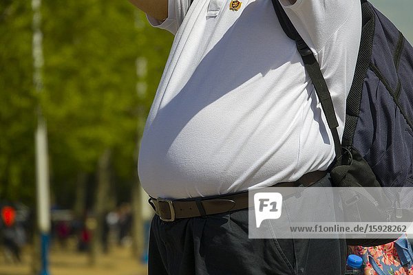 Overweight male with belly.