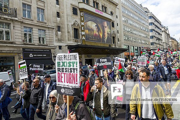 Free Palestine Protest London England United Kingdom Capital River Thames UK Europe EU.