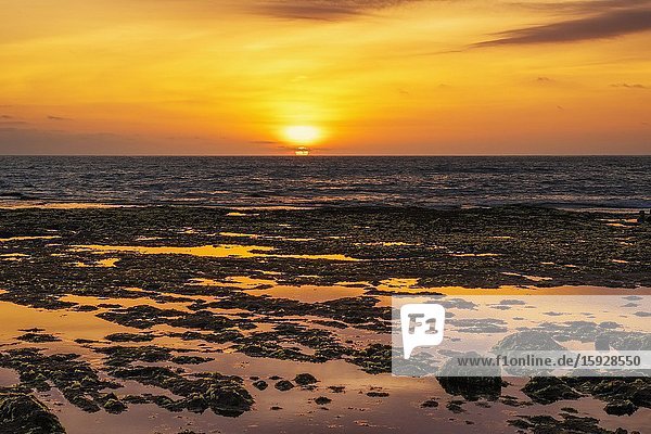 Sunset at Batu Bolong Beach Canggu Bali Indonesia.