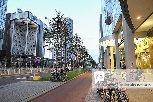 ROTTERDAM NETHERLANDS - JUNE 6: This city is the architectural capital of the Netherlands on June 6 2014 in Rotterdam. Very spectacular new building projects will give even more international recognition.
