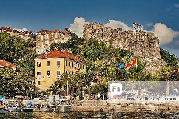 View of town from the water Herceg Novi Montenegro.