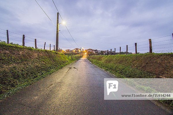 Itxaussu is a picturesque village in the Basque country France. Rural landscape.