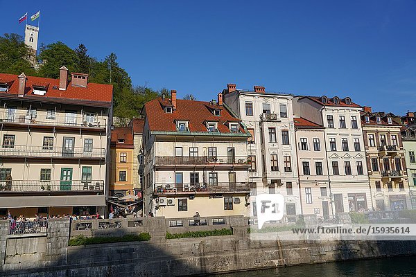 Ljubljanica River, downtown Ljubljana, the capital and largest city of Slovenia, Europe