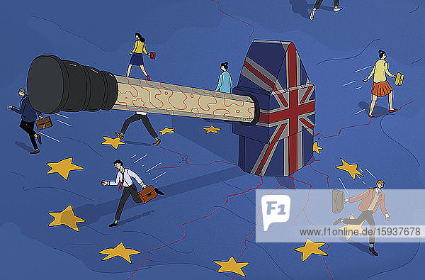 UK-Hammer zerschlägt die Flagge der Europäischen Union