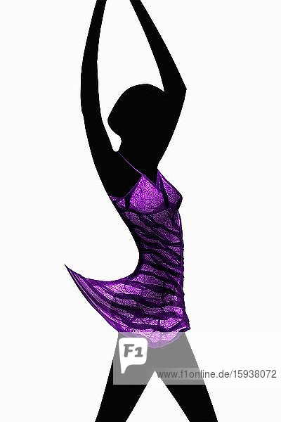 Tänzerin in transparentem gefalteten Papierkleid