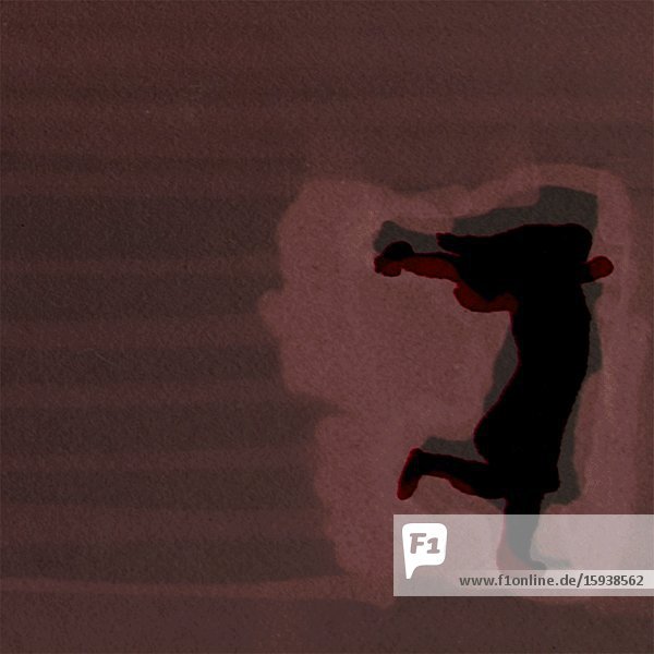 Silhouette of Leaping Girl Abstract Animation
