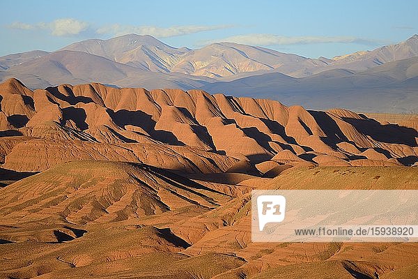 Rote Felsformationen  Wüstenlandschaft  Desierto del Diablo  Puna  Provinz Salta  Argentinien  Südamerika