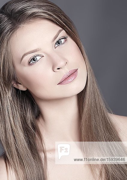 Young girl with long hair. portrait  Lifestyle