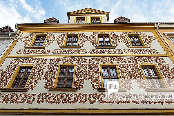 Haus mit dekorative bemalter Fassade  Neißstraße  Görlitz  Deutschland  Europa