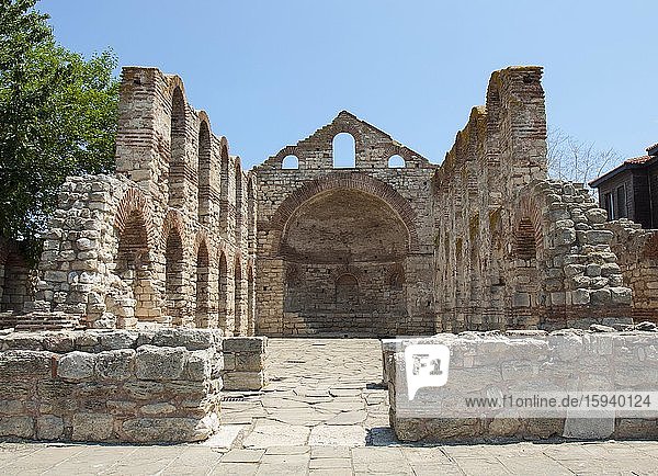 Ruinen der Sophienkirche  9.Jhd.  Nessebar  UNESCO-Weltkulturerbe  historisches Zentrum  Nesabar  Bulgarien  Europa