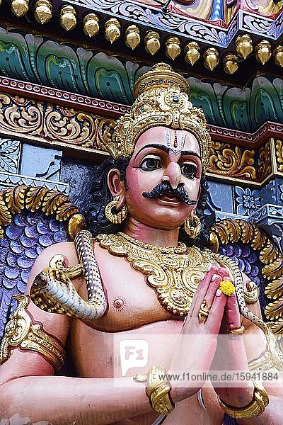 God Krishna figure in front of the Shri Krishnan Hindu temple  Bugis  Singapore  Asia