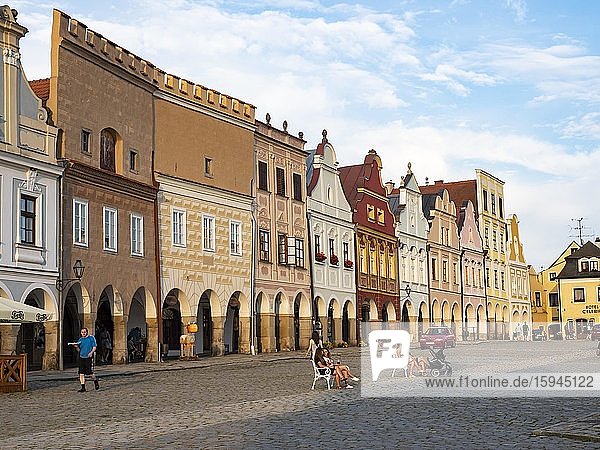 Historische Häuserzeile  Altstadt  Teltsch  Tel?  Mähren  Tschechien  Europa
