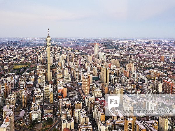 Luftaufnahme  Wolkenkratzer  Downtown  Johannesburg  Südafrika