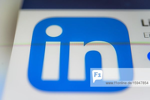 LinkedIn App Soziales Netzwerk App-Icon Bildschirmfoto Smartphone Detail formatfüllend