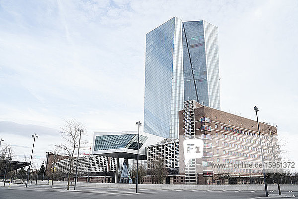Germany  Hesse  Frankfurt  Parking lot in front of European Central Bank