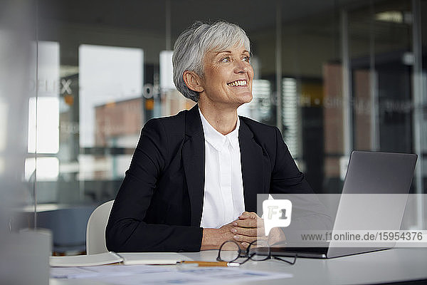 Senior businesswoman at desk in her office