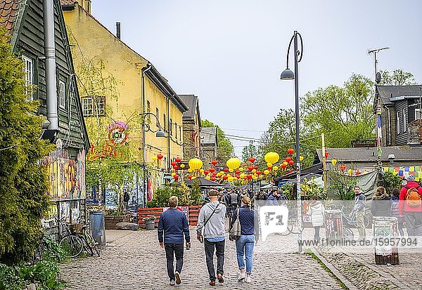 Pusher Street in der alternativen Freistadt Christiania  Christianshavn  Kopenhagen  Dänemark  Europa