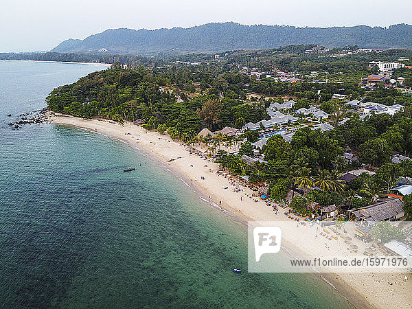 Aerial of Relax Bay beach  Koh Lanta  Thailand  Southeast Asia  Asia