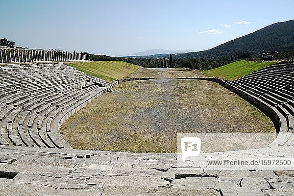 Das antike Botenstadion  Messene  Peloponnes  Griechenland  Europa