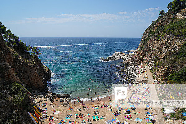 Strand El Codolar  Tossa de Mar  Costa Brava  Katalonien  Spanien  Mittelmeer  Europa