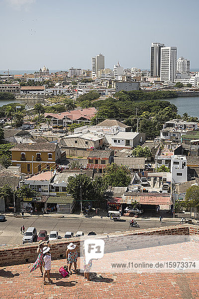 View from Castillo de San Felipe de Barajas  Cartagena  Bolivar Department  Colombia  South America