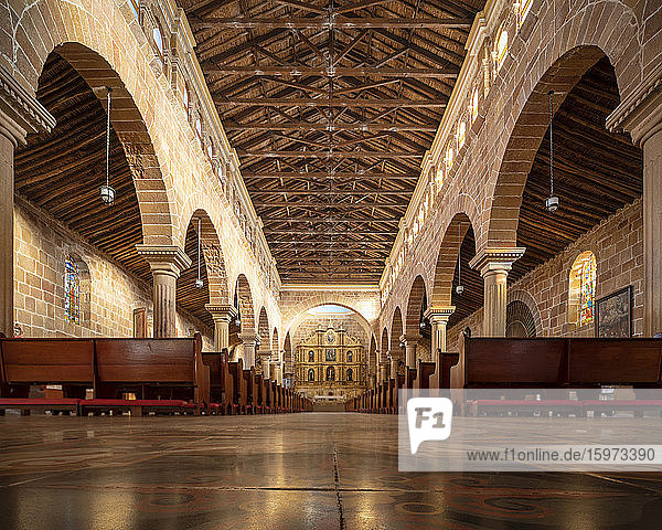 Interior of Cathedral of Barichara  Barichara  Santander  Colombia  South America