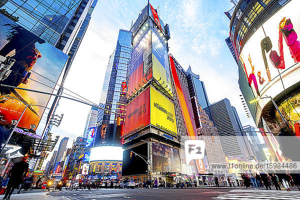 USA  New York  New York City  Times Square road intersection