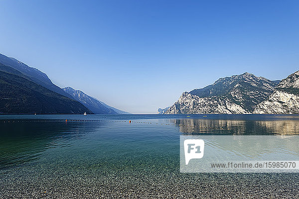 Italy  Trentino  Torbole  Lake Garda surrounded with mountains
