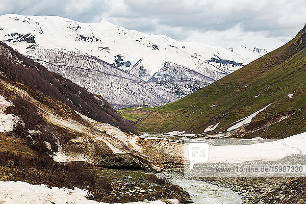 Georgia Svaneti Ushguli Valley in Central Caucasus mountains