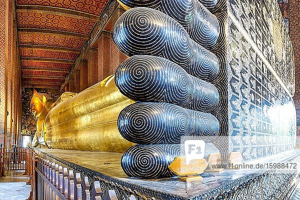 Liegender Buddha Wat Pho Bangkok Thailand Asien